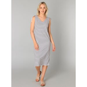 Yest mustavalkoraidallinen trikoo maximekko Tekla