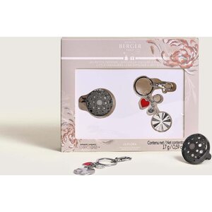 Maison Berger Ophelia Lahjasetti – Autodiffuuseri & Avaimenperä - Grafiitinharmaa ja Hopea