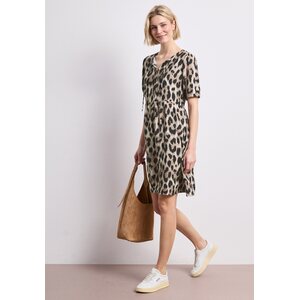 Street One lyhythihainen beige leopardimekko