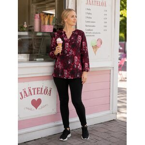 Ze-Ze frauen kevyt viininpunaisen sävyinen viskoosipaita Relly