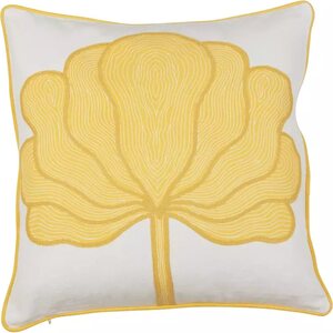 Fondaco Lotus kirjailtu jaune tyynynpäällinen