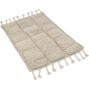 Fondaco villamatto 60x90 cm luonnonvalkoinen tupsuilla | Sisustus Laventeli