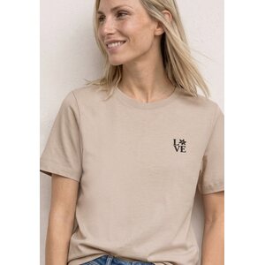 Street One beige naisten t-paita LOVE printillä | Modaali ja luomupuuvilla