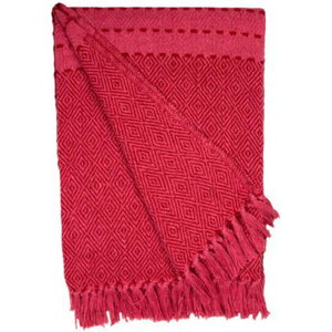 Au Maison rot kuviollinen peitto kierrätyspuuvillaa