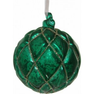 Shishi Vihreä lasipallo ruutukuviolla
