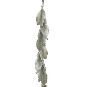 Shishi Vaaleanvihreä sulkaköynnös hopeakimalluksella, 150 cm