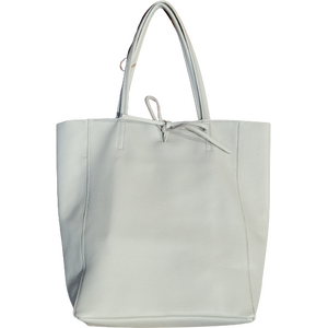 Vaalea mintunvihreä nahkainen olkalaukku shopper