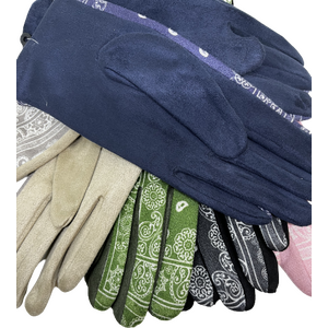 Finger gloves paisley kuviolla