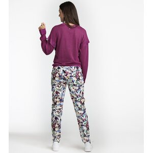 Tramontana valkoiset pantalons spring garden kuosilla