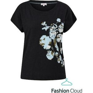 S. Oliver musta t-paita kukkaprintillä