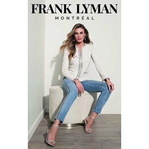 Frank Lyman vaalea keinonahkajakku timanttisomisteilla