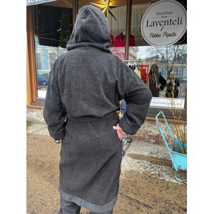 Arte Pura musta kylpytakki froteeta ja pellavaa