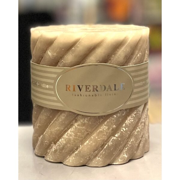 Riverdale Light brown tuoksullinen kierrekynttilä, 10*10 cm