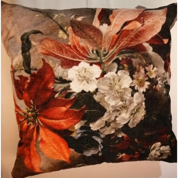 Svanefors Tumma kukkakuvioinen tyynynpäällinen samettia