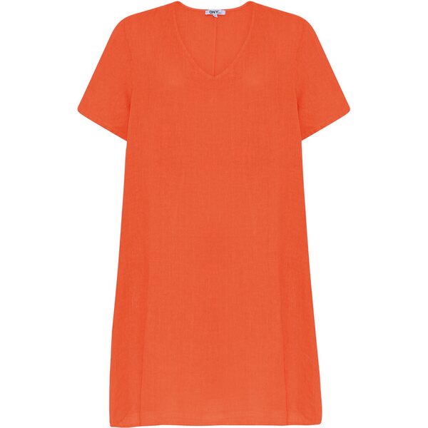 DNY Sleeveless ružová a oranžová farba dress