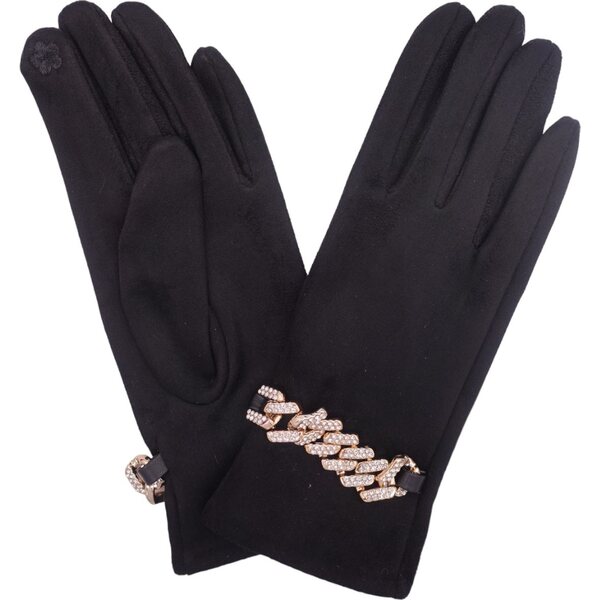 Finger gloves kullanvärisellä timanttiketjulla