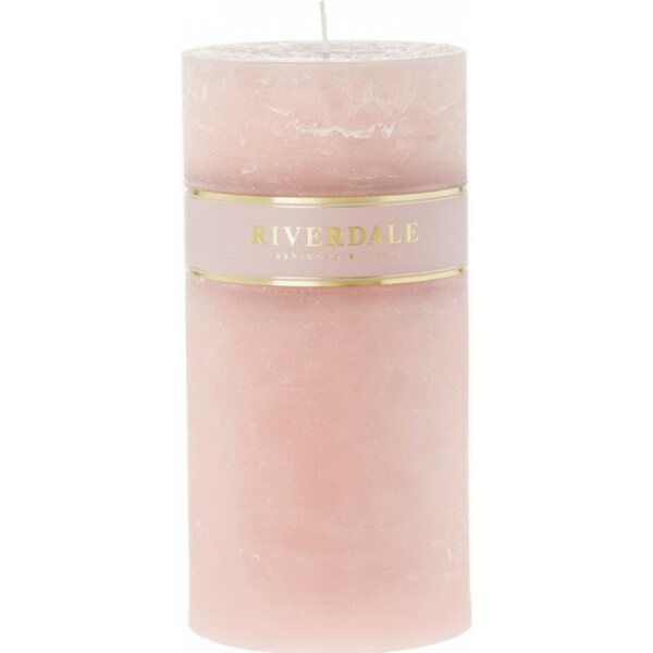 Riverdale Vaaleanpunainen paksu ja korkea tuoksuton kynttilä