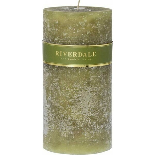 Riverdale Vihreä tuoksuton pilarikynttilä, 10*20 cm