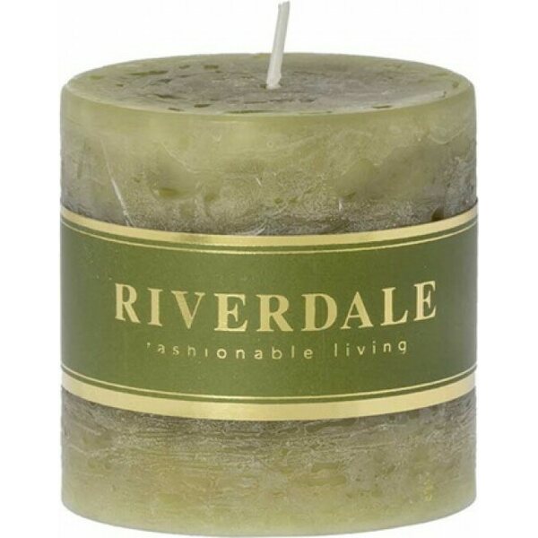 Riverdale Vihreä tuoksuton pilarikynttilä, 7 cm