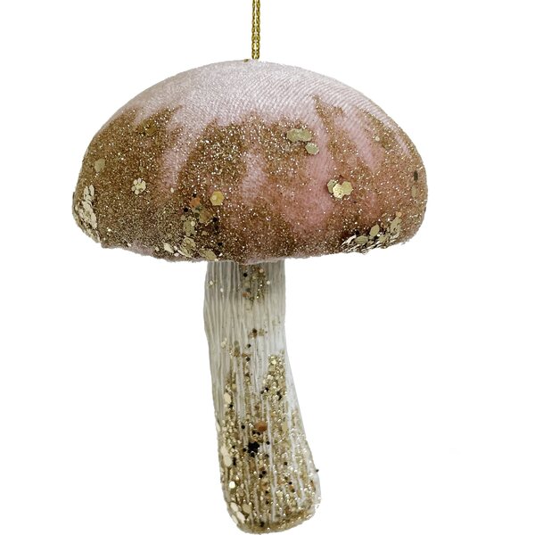 Shishi mushroom ornament made of ベルベット