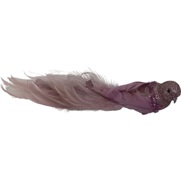 Riverdale pinkki 29 cm pitkä lintukoriste klipsillä