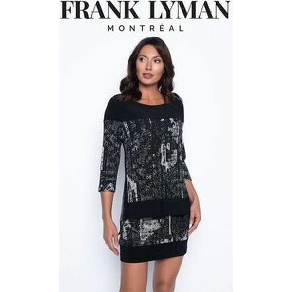 Frank Lyman zwart /grijs kaksikerroksinen tunika